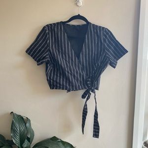 Italian striped wrap top